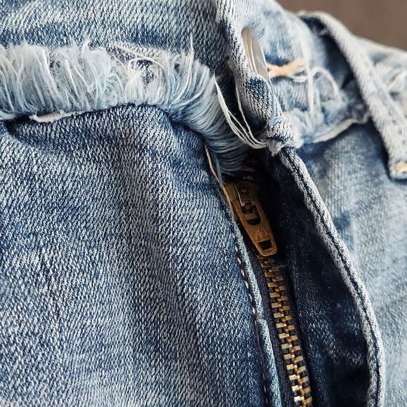 Good American Good Waist Extreme Deep V Distressed Skinny Jeans Sz 30 - Picture 12 of 13